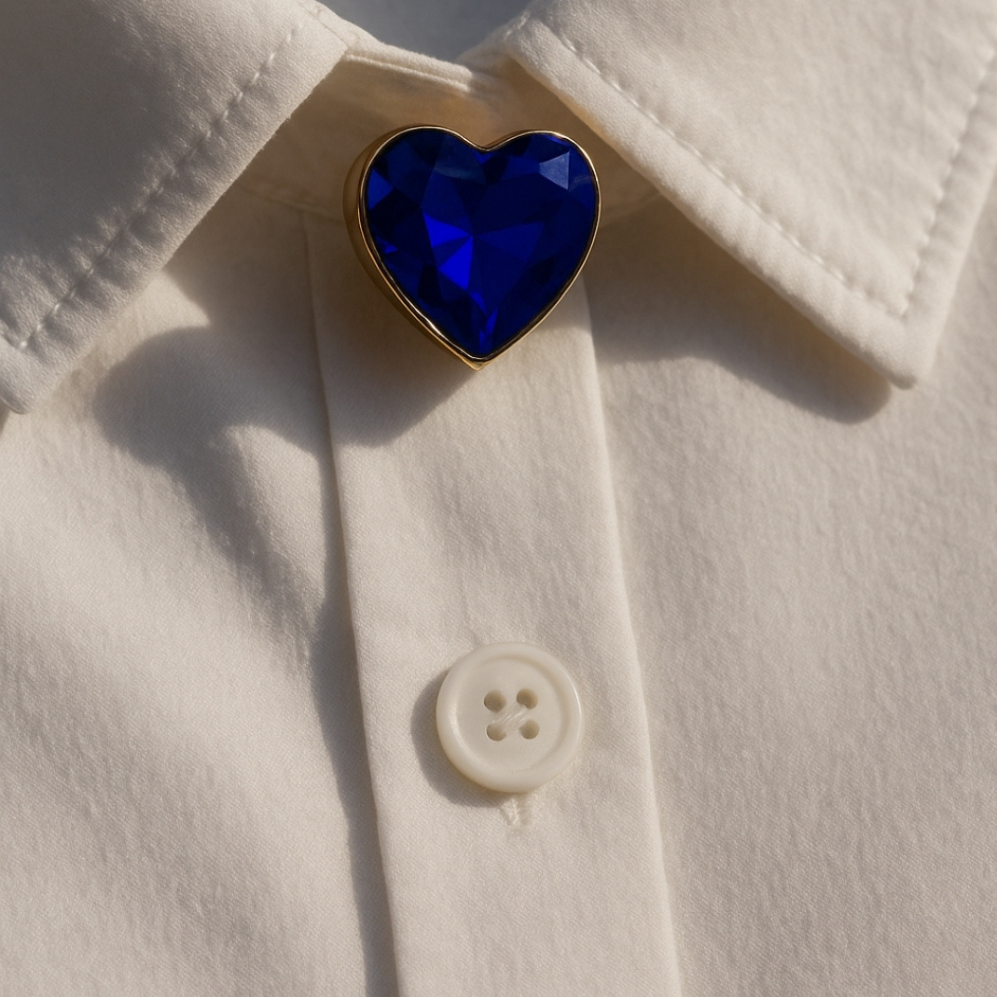 Bouton Bijoux au cœur raffiné Bleu