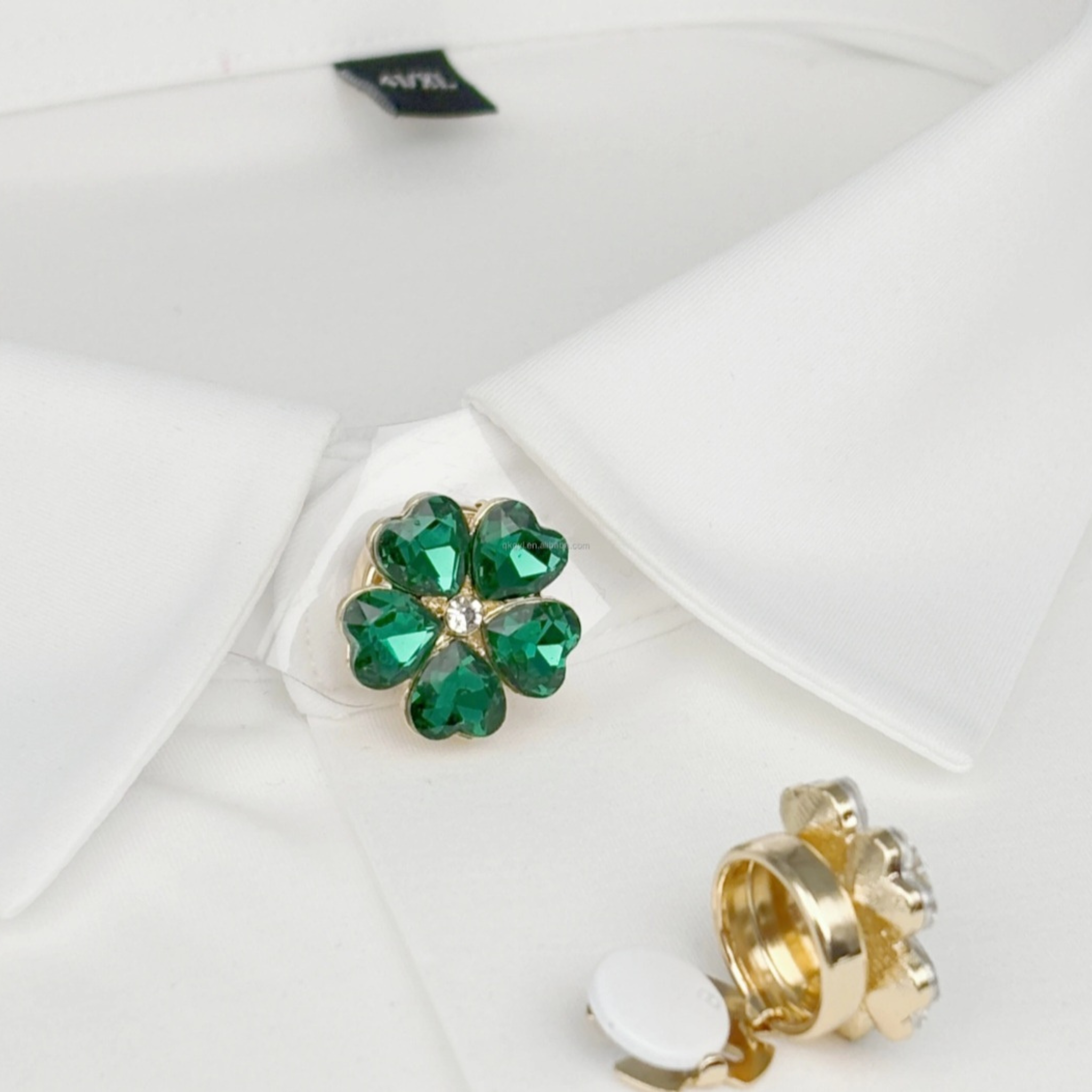 Bouton Bijoux Floral Vert